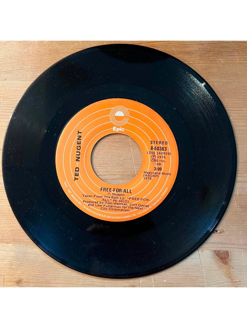 Ted Nugent - Free-For-All/Street Rats 45rpm VG+ R11